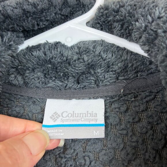Columbia Fire Side II Sherpa Full Zip Fleece Shark Gray Medium Gorpcore - Picture 3 of 6